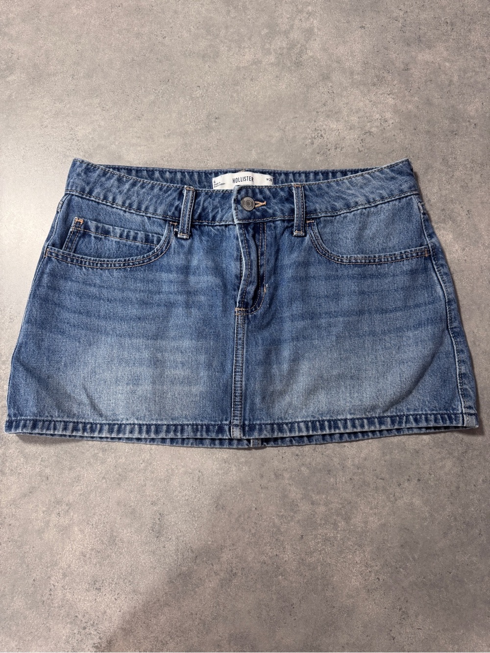 Hollister Medium Blue Denim Mini Skirt